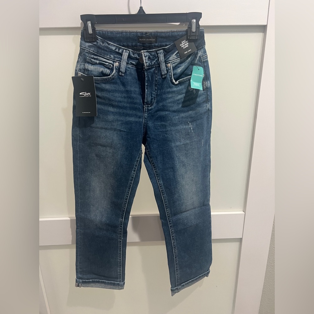 Silver Jeans Women's Ankle & Cropped Blue Denim